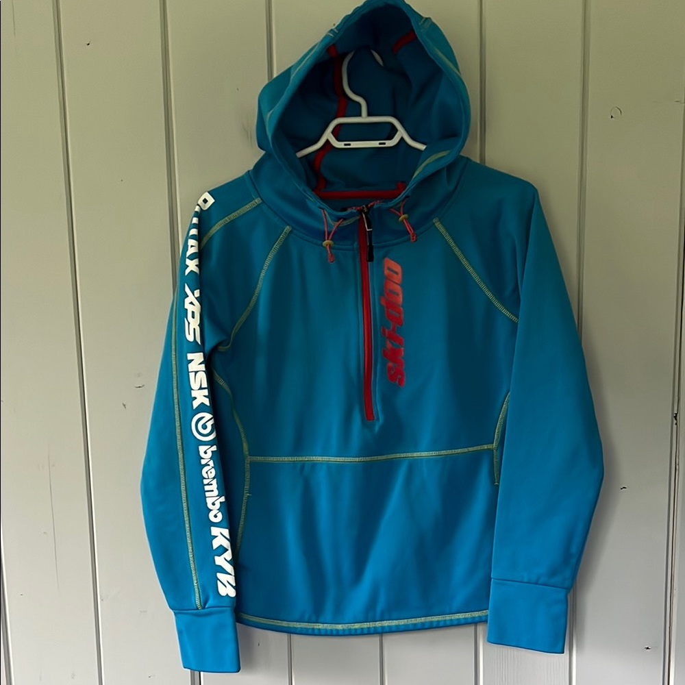 BRP Ski-Doo SNO-X FLEECE 1/2 Zip Jacket Pullover Ladies Size Small Turquoise